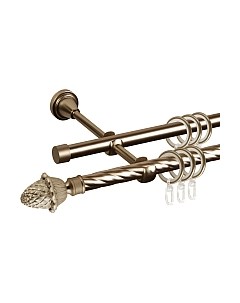 Карниз для штор АС ФОРОС Grace D16K/16Г составной + наконечники Магнолия Ас форос