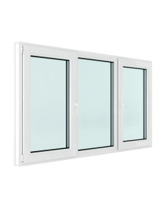 Окно ПВХ Brusbox Roto NX Поворотно-откидное 2 створки по краям 3 стекла