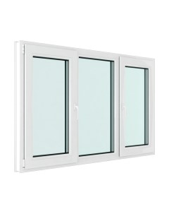 Окно ПВХ Brusbox Roto Поворотно-откидное 2 створки по краям 3 стекла
