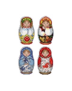 Набор для вышивания Русские матрешки. Магниты / Р-337М М.п.студия