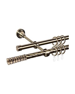 Карниз для штор АС ФОРОС Grace D16K/16Г составной + наконечники Торино Ас форос