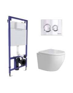 Унитаз подвесной с инсталляцией Berges Okus Rimless / 043389