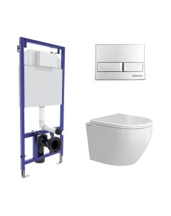 Унитаз подвесной с инсталляцией Berges Okus Rimless / 043386