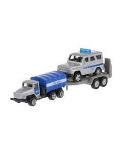 Набор игрушечных автомобилей Технопарк Полиция с прицепом / SB-15-46(HUNTER)