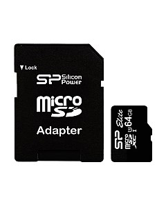 Карта памяти Silicon Power microSDHC Elite UHS-1 (Class 10) 64GB (SP064GBSTXBU1V10SP) Silicon power