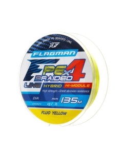 Леска плетеная PE Hybrid F4 135m FluoYellow 0.08мм 3.6кг/8lb / 27135-008 Flagman fishing