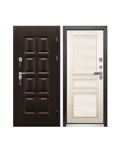 Входная дверь Промет Винтер-100 дуб беленый/антик медь