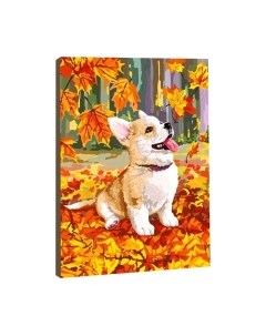 Картина по номерам Школа талантов Корги в осенней листве / 5005795