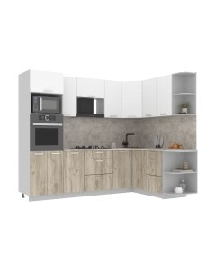 Кухонный гарнитур Интерлиния Мила Лайт 1.68x2.6 правая