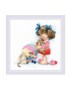 Набор для вышивания Сколько у Кати котят? / 1833 Риолис