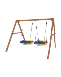 Качели National Tree Company Деревянные с двумя гнездами Гексагон / Р911-79 National tree company