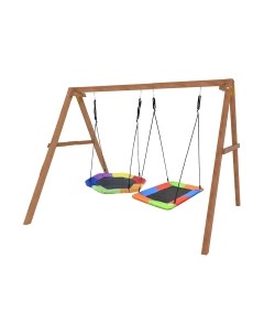 Качели National Tree Company Деревянные с гнездом Гексагон и гнездом Лодка / Р911-77 National tree company