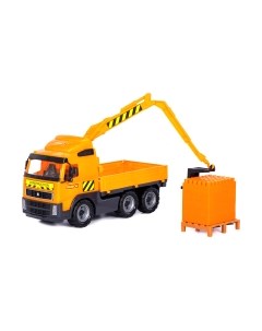 Кран игрушечный Полесье с манипулятором и конструктором / 9586