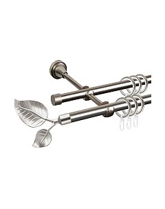 Карниз для штор АС ФОРОС Grace D16Г/16Г составной + наконечники Лист большой Ас форос