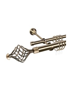 Карниз для штор АС ФОРОС Grace D25Г/16Г составной + наконечники Ажур 245 Ас форос