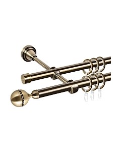 Карниз для штор АС ФОРОС Grace D16Г/16Г составной + наконечники Кортеза Ас форос