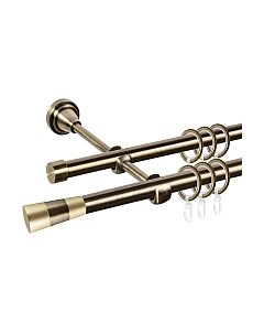 Карниз для штор АС ФОРОС Grace D16Г/16Г составной + наконечники Конус золото Ас форос