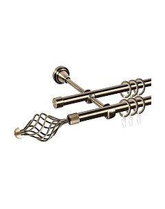 Карниз для штор АС ФОРОС Grace D16Г/16Г составной + наконечники Ажур Ас форос