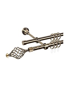 Карниз для штор АС ФОРОС Grace D16K/16Г + наконечники Ажур Ас форос