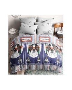 Комплект постельного белья Ночь нежна Мистер Ли Поплин 1.5 сп. 50x70 / 9870-1+9871-1