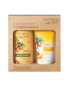 Набор косметики для тела Kora Сочное манго Интенсивное питание Сливки д/тела +Крем-гель д/д