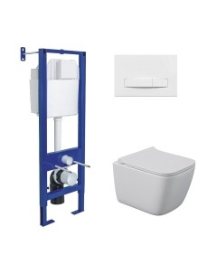 Унитаз подвесной с инсталляцией Berges Quattro S Rimless / 043363