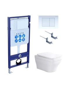 Унитаз подвесной с инсталляцией Aquatek Амадео AQ1180-00+INS-0000012+KKI-0000002+KDI-0000009