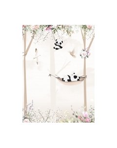 Фотообои листовые ФабрикаФресок Детские Панды в Лесу / 992270 Фабрикафресок