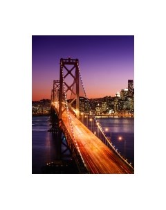 Фотообои листовые ФабрикаФресок Бруклинский Мост. Ночной Нью-Йорк / 1112270 Фабрикафресок
