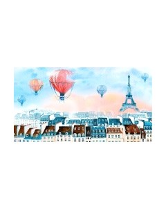 Фотообои листовые ФабрикаФресок Живопись. Акварельный Разноцветный Париж / 1165270 Фабрикафресок