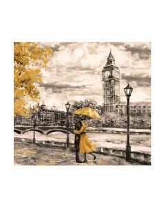 Фотообои листовые ФабрикаФресок Живопись. Акварельный Лондон. Бигбен / 1183270 Фабрикафресок