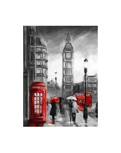 Фотообои листовые ФабрикаФресок Живопись. Черно-белый Акварельный Лондон. БигБен / 1172270 Фабрикафресок