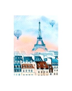 Фотообои листовые ФабрикаФресок Живопись. Акварельный Разноцветный Париж / 1162270 Фабрикафресок