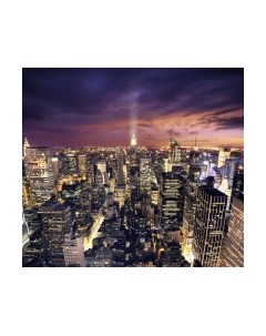Фотообои листовые ФабрикаФресок Яркие Небоскребы Ночного Нью-Йорка / 1133270 Фабрикафресок