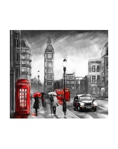 Фотообои листовые ФабрикаФресок Живопись. Черно-белый Акварельный Лондон. БигБен / 1173270 Фабрикафресок