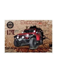 Фотообои листовые ФабрикаФресок Джип. Jeep. Внедорожник из Стены. Для Гаража / 1074270 Фабрикафресок