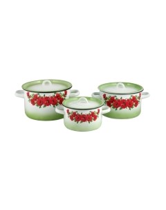Набор кастрюль СтальЭмаль Восточный мак 1с144/5 Стальэмаль