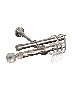Карниз для штор АС ФОРОС Grace D16K/16Г + наконечники Шар рифленый Ас форос