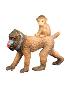 Фигурка коллекционная Masai Mara Мир диких животных Обезьяна Мандрил с детенышем / MM211-162 Masai mara