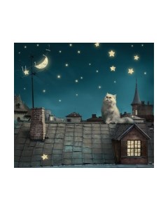 Фотообои листовые ФабрикаФресок Кот на крыше / 473270 Фабрикафресок