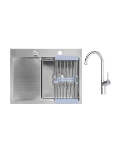 Мойка кухонная со смесителем Saniteco 6550-R + Spike F9S07000