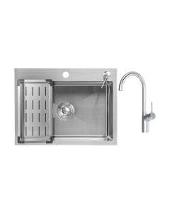 Мойка кухонная со смесителем Saniteco 6045 + Spike F9S07000