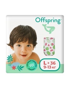 Подгузники детские Offspring L 9-13кг Арбузы / OF01L36WML