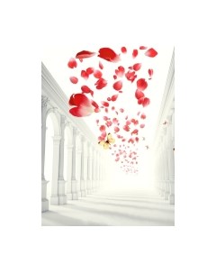Фотообои листовые ФабрикаФресок 3D Абстракция. Бабочки. Колонны и Розы / 1032270 Фабрикафресок