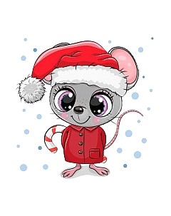 Набор алмазной вышивки Мышонок в красном / WD2478 Wizardi