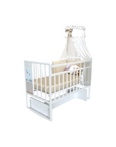 Детская кроватка Mini Loft 3D Friend and Ocean поперечный маятник Vdk