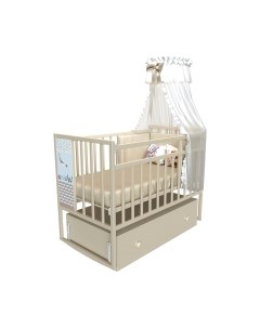 Детская кроватка Mini Loft 3D Friend and Ocean маятник с ящиком Vdk