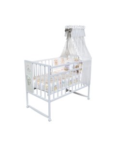 Детская кроватка Mini Loft 3D Teddy колесо-качалка Vdk