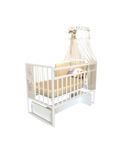 Детская кроватка Mini Loft 3D Teddy поперечный маятник Vdk