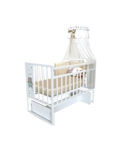 Детская кроватка Mini Loft 3D поперечный маятник Oh My Bear Vdk